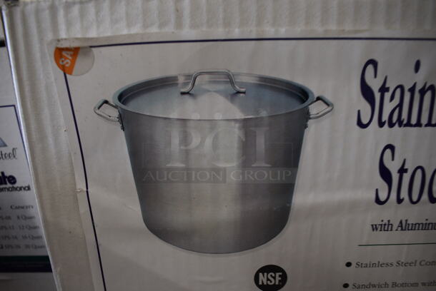 BRAND NEW IN BOX! Update SPS-24 Stainless Steel 24 Quart Stock Pot w/ Lid. 18x14x10 - Image 1 of 5