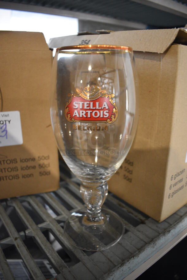 6 BRAND NEW IN BOX! Stella Artois Beer / Wine Glasses. 4x4x8.5. 6 Times Your Bid! 