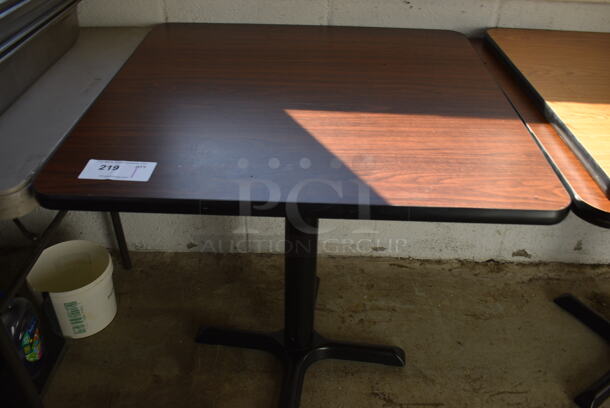 Wood Pattern Dining Height Tables on Black Metal Table Base. 30x30x29