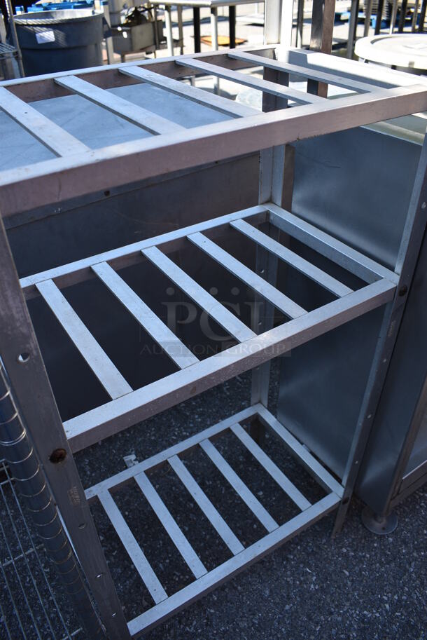 Metal 4 Tier Dunnage Style Shelving Unit. BUYER MUST DISMANTLE. PCI CANNOT DISMANTLE FOR SHIPPING. PLEASE CONSIDER FREIGHT CHARGES. 22.5x13.5x51 - Image 3 of 4