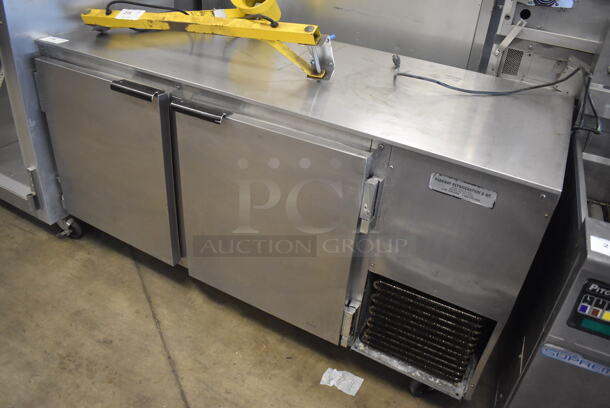 Beverage Air Stainless Steel Commercial 2 Door Undecounter Cooler on Commercial Casters. 115 Volts, 1 Phase. 67x33x34. Cannot Test Due To Cut Power Cord - Image 2 of 5