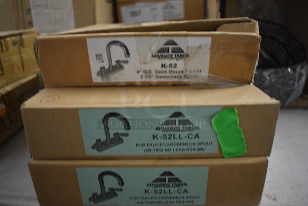 3 BRAND NEW IN BOX! Advance Tabco Metal Faucet Sets; One K-52 and Two K-52LL-CA. 3 Times Your Bid! - Image 1 of 2