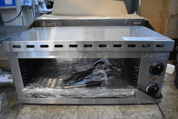 BRAND NEW IN BOX! Avantco Model 177CHSME24A Stainless Steel Commercial Electric Powered Cheese Melter. 120 Volts, 1 Phase. 24x12x12