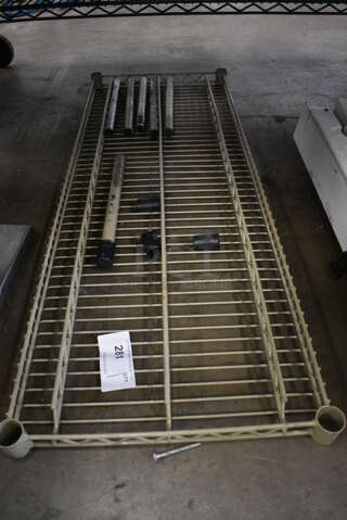 Tan Finish Shelf w/ 6 Pole Pieces. 48x18x1.5