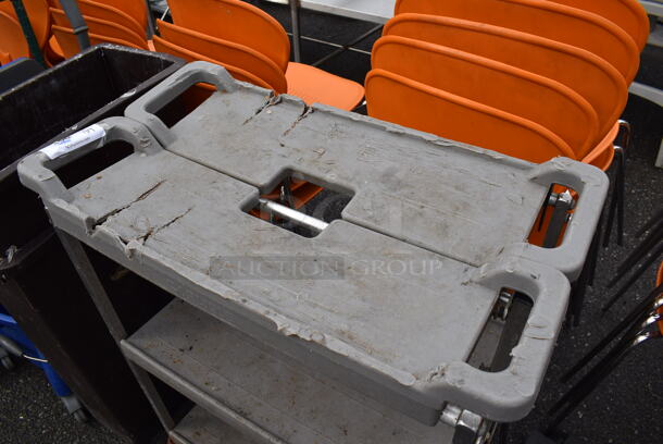 Carlisle Gray Poly 3 Tier Cart on Commercial Casters. 29x16x37 - Image 3 of 4