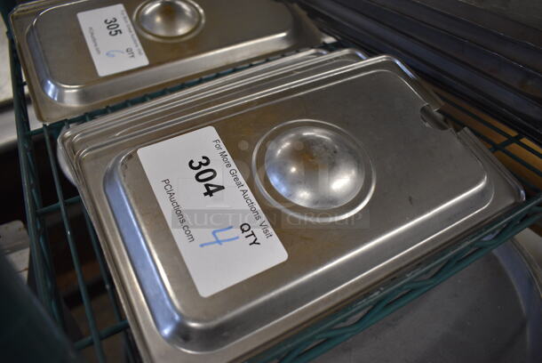 4 Stainless Steel 1/4 Size Drop In Bin Lids. 1 Lid Is Notched. 4 Times Your Bid! - Image 3 of 3