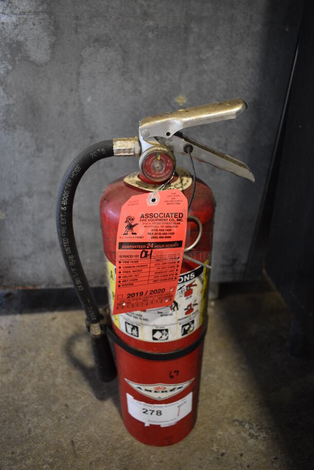 Amerex Dry Chemical Fire Extinguisher. 5x7x20