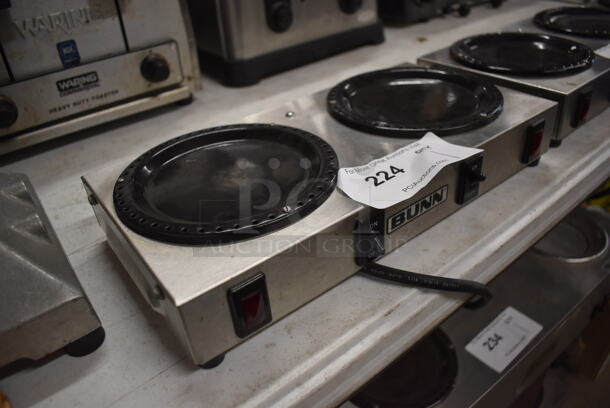 Bunn WX2 Stainless Steel Commercial Countertop 2 Burner Coffee Pot Warmer. 120 Volts, 1 Phase. 14x7x2.5. Tested and Working! - Image 2 of 4