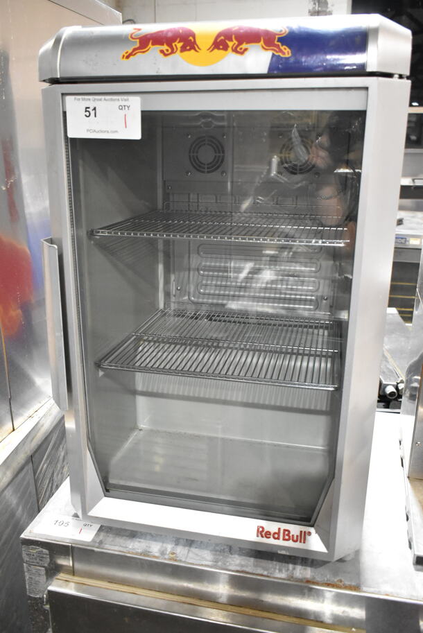 Red Bull RB-GDCT Metal Commercial Mini Cooler Merchandiser. 115 Volts, 1 Phase. Tested and Working!