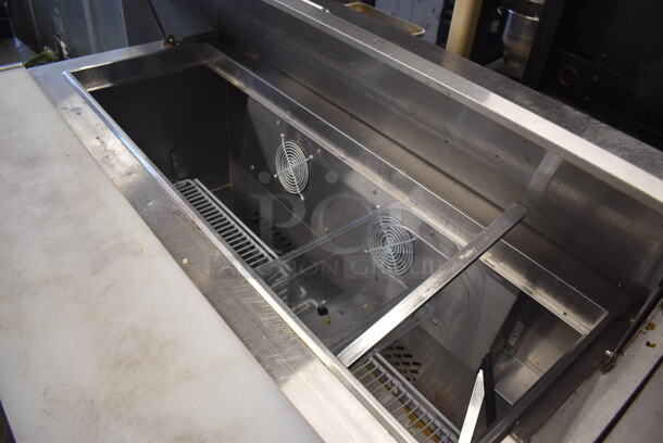 2020 Migali C-SP48-12-HC Stainless Steel Commercial Sandwich Salad Prep Table Bain Marie Mega Top on Commercial Casters. 115 Volts, 1 Phase. 48x30x45. Tested and Working! - Image 4 of 8