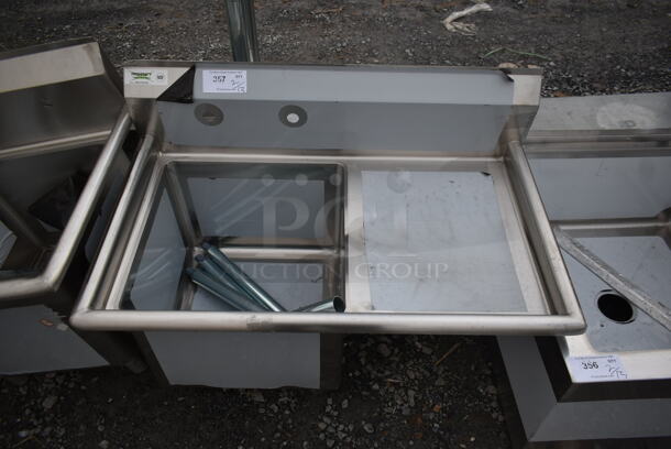 BRAND NEW SCRATCH AND DENT! Regency 600S1181818R Stainless Steel Commercial Single Bay Sink w/ Right Side Drain Board. Bay 18x18. Drain Board 17x20 - Image 2 of 5