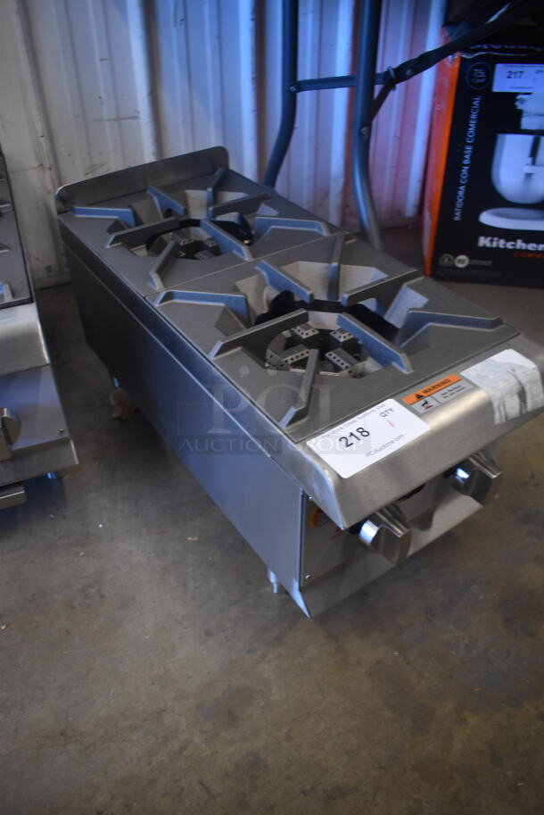 LIKE NEW AND USED A FEW TIMES! CPG 351RCCPG 12 NLStainless Steel Commercial Countertop Natural Gas Powered 2 Burner Range. Tested and Working! - Image 2 of 6