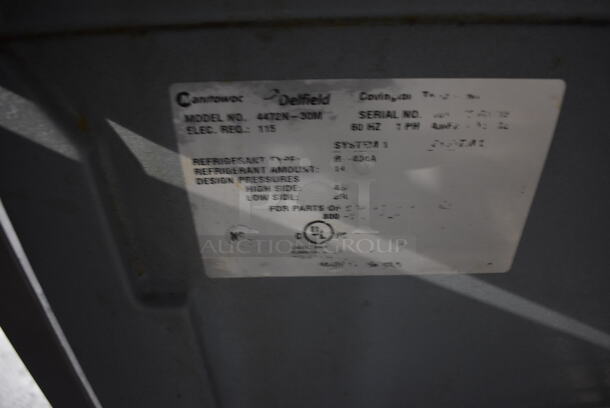 Delfield 4472N-3DM Commercial Stainless Steel Three Door Sandwich/Salad Prep Refrigerator Station on Commercial Casters. 115V/1 Phase. Can't Test Due To Cut Cord - Image 9 of 9