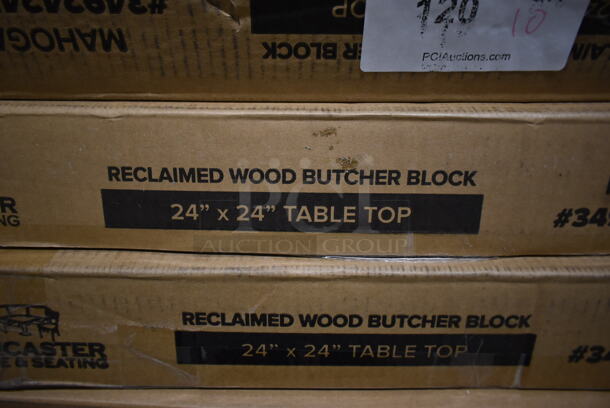 10 BRAND NEW SCRATCH AND DENT! Lancaster Table & Seating 3492424BBMAH Mahogany Reclaimed Wood Butcher Block Tabletops. 10 Times Your Bid! - Image 4 of 5