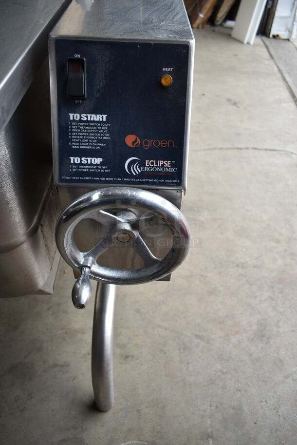 Groen BPM-30G Stainless Steel Commercial Floor Style Natural Gas Powered 30 Gallon Braising Pan. 104,000 BTU.  - Image 3 of 10