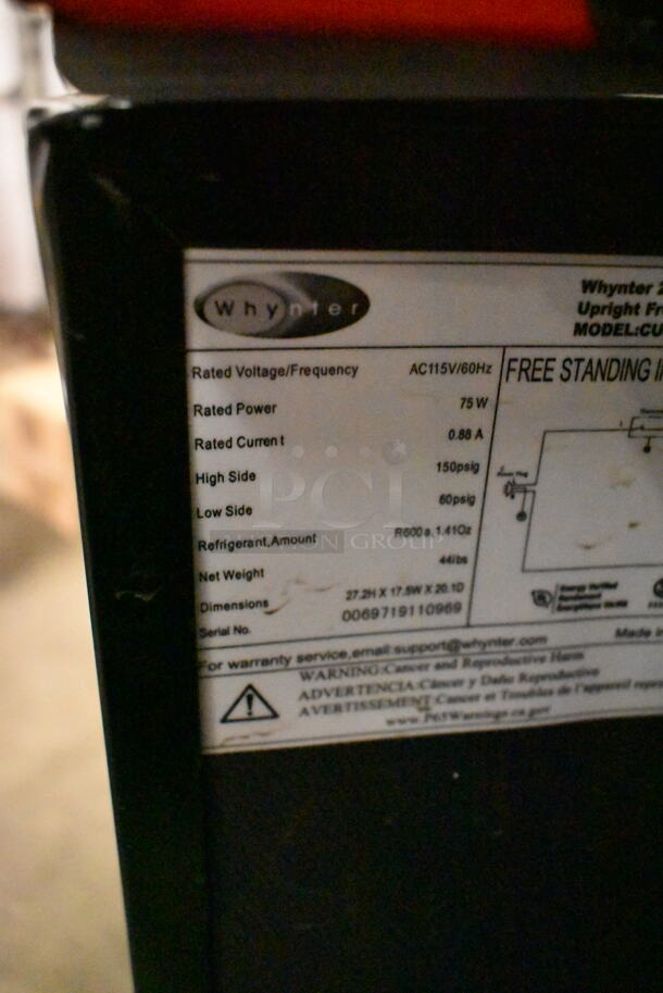 BRAND NEW SCRATCH AND DENT! Whynter CUF-210SS Energy Star Stainless Steel Upright Freezer with Lock. 115 Volts, 1 Phase. Tested and Working! - Image 4 of 4