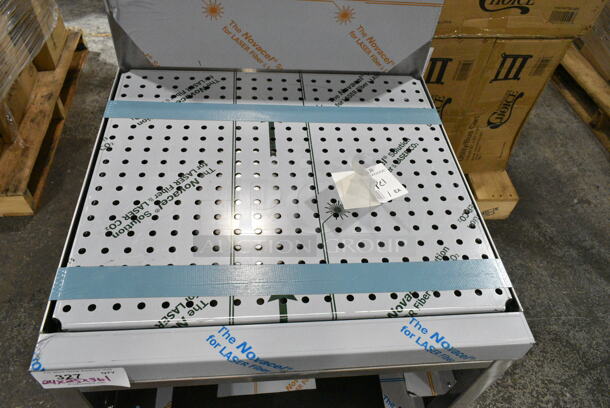 BRAND NEW SCRATCH AND DENT! Advance Tabco PRCR-19-24 Prestige Series 24" x 25" Stainless Steel Glass Rack Storage Cabinet with Drainboard Top - Image 5 of 7