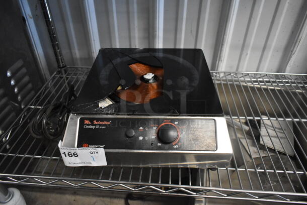 Mr Induction SR-1262F Stainless Steel Commercial Electric Powered Single Burner Induction Range. See Pictures for Broken Glasstop. 208 Volts, 1 Phase. 