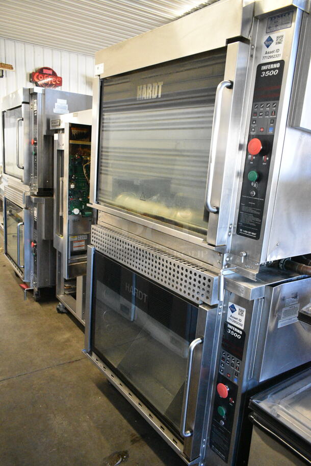2 Hardt Model Inferno 3500 Stainless Steel Commercial Natural Gas Powered Rotisserie Ovens on Commercial Casters. Each Oven Has a 40 Bird Capacity. 76,000 BTU. 2 Times Your Bid! - Image 1 of 12