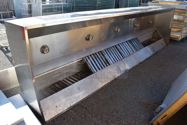 15' Captive Aire 4824 END-2 Stainless Steel Commercial Grease Trap w/ Filters. 180x25x48