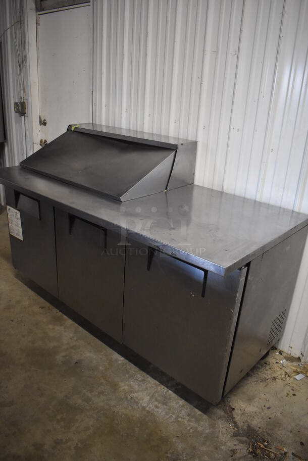 2011 True TSSU-72-18M-B Stainless Steel Commercial Sandwich Salad Prep Table Bain Marie Mega Top on Commercial Casters. 115 Volts, 1 Phase. 72.5x34x46.5. Tested and Working! - Image 2 of 10