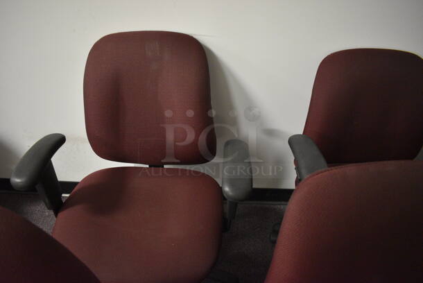 6 Maroon Office Chairs. 6 Times Your Bid!  (Main Building) - Image 3 of 6