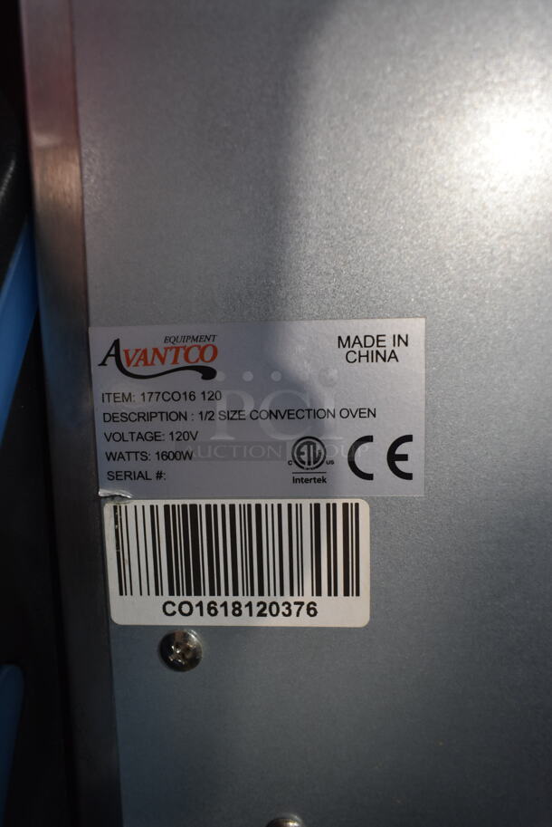 Avantco 177CO16 120 Stainless Steel Commercial Countertop Electric Powered Half Size Convection Oven. 120 Volts, 1 Phase. Tested and Working! - Image 3 of 3