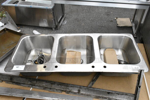 ALL ONE MONEY! Lot of Various Items Including Stainless Steel 3 Bay Sink, Metal Pieces. - Image 2 of 7