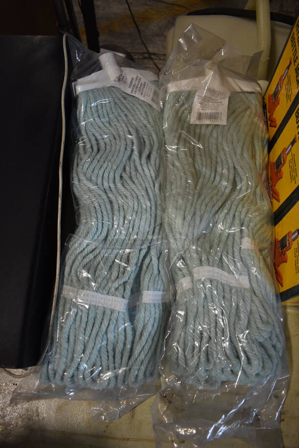 3 HB Smith Green Male Thread 4 Ply Rayon Blend Loop Mop Heads. 2 NEW. 3 Times Your Bid! - Image 2 of 3