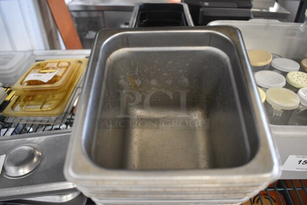 8 Stainless Steel 1/6 Size Drop In Bins. 1/6x6. 8 Times Your Bid! - Image 3 of 3