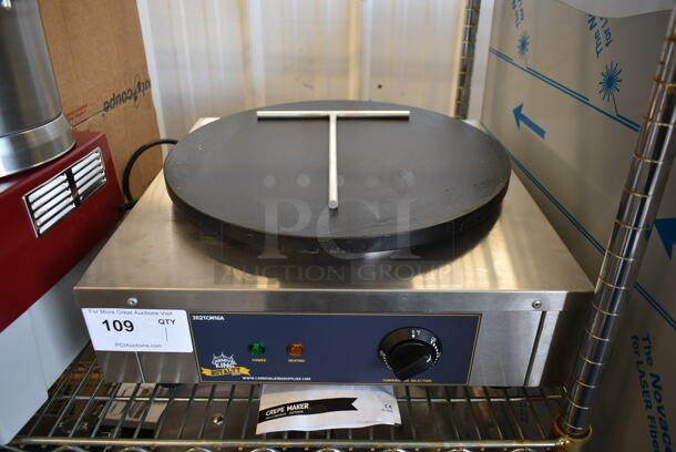 BRAND NEW SCRATCH AND DENT! 2023 Carnival King 382TCM16A Stainless Steel Commercial Countertop Crepe Maker. 120 Volts, 1 Phase. Tested and Working! - Image 1 of 5