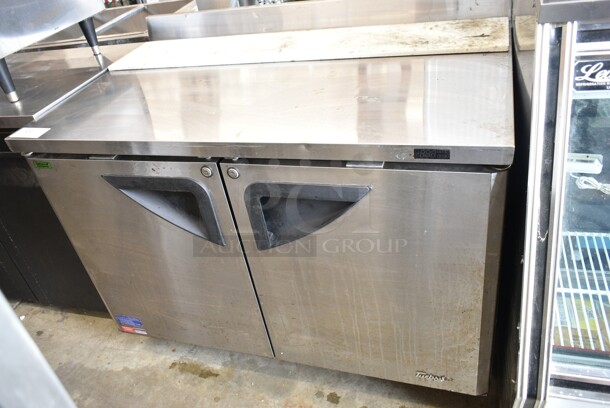 Turbo Air TWR-48SD-N Stainless Steel Commercial 2 Door Undercounter Cooler on Commercial Casters. 115 Volts, 1 Phase. Tested and Working! - Image 1 of 5
