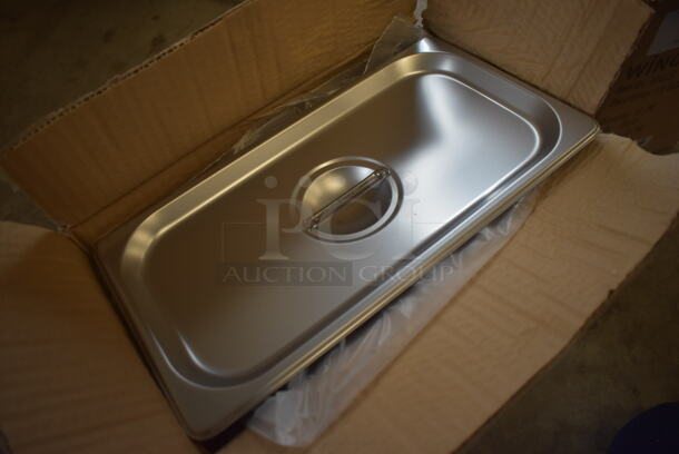 12 BRAND NEW IN BOX! Winco SPSCT Stainless Steel 1/3 Size Drop In Bin Lids. 12 Times Your Bid! - Image 2 of 3