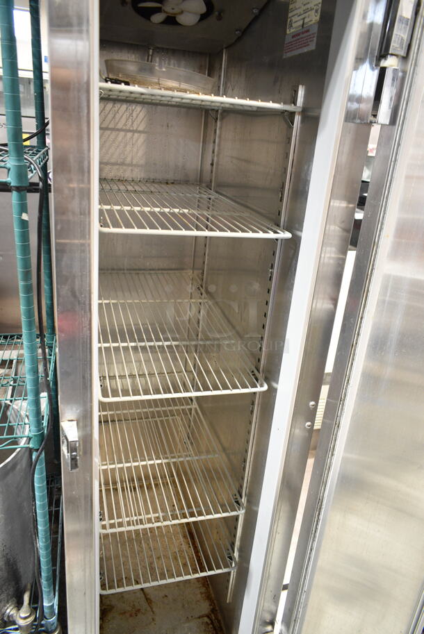 2014 Continental DL1FSE Stainless Steel Commercial Single Door Narrow Reach In Freezer w/ Poly Coated Racks on Commercial Casters. 115 Volts, 1 Phase. Tested and Working! - Image 5 of 6