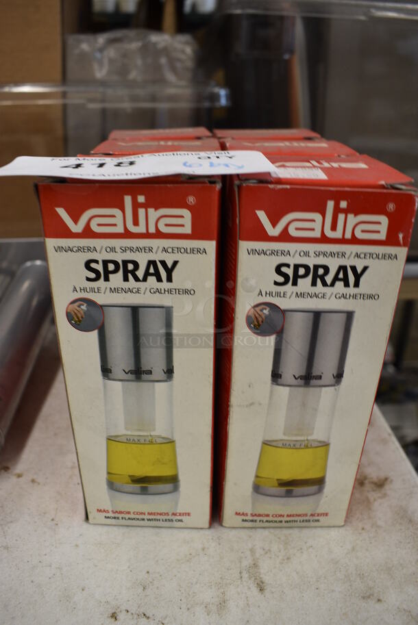 6 BRAND NEW IN BOX! Valira Oil Sprayer. 6 Times Your Bid!