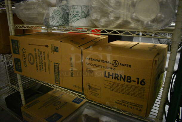 White Finish 5 Tier Wire Shelving Unit w/ Contents Including Paper Products. BUYER MUST REMOVE. BUYER MUST DISMANTLE. PCI CANNOT DISMANTLE FOR SHIPPING. PLEASE CONSIDER FREIGHT CHARGES. 48x18x74. (kitchen) - Image 5 of 6