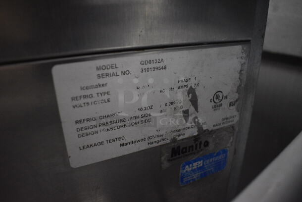 Manitowoc Model QD0132A Stainless Steel Commercial Self Contained Ice Machine. 115 Volts, 1 Phase. 26x25x38.5 - Image 5 of 6