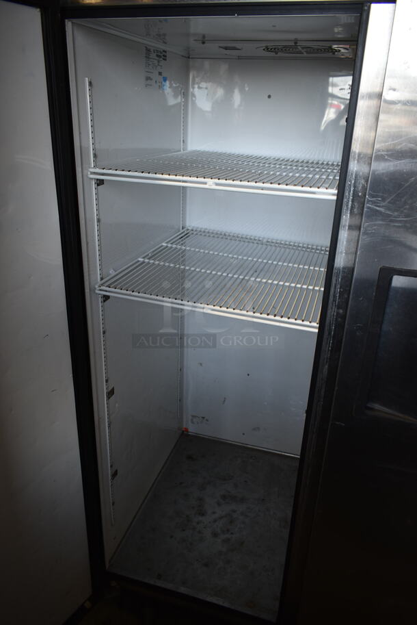 2012 True TG2R-2S ENERGY STAR Stainless Steel Commercial 2 Door Reach In Cooler w/ Poly Coated Racks on Commercial Casters. 115 Volts, 1 Phase. Tested and Working! - Image 4 of 6