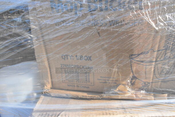 25 BRAND NEW Boxes Including V4025B Arcoroc Romeo 5 oz. Martini Glass by Arc Cardinal - 12/Case, 4 Box 303PNG12GY Acopa Pangea 12 oz. Ash Matte Porcelain Mug - 24/Case, 27140006CGN Carlisle 40006C09 Sparta 30" Green Multi-Purpose Cleaning Brush - 3" Bristle Diameter, 267010005 Choice Windsor 7" 18/0 Stainless Steel Dinner Fork - 12/Case, 267010008  Choice Windsor 8 3/8" Stainless Steel Dinner Knife - 12/Case, 267020002 Choice Dominion 5 7/8" 18/0 Stainless Steel Bouillon Spoon - 12/Case, 427CSRTBSBWB Lancaster Table & Seating Bistro Series Black and White Birdseye Weave Rattan Outdoor Side Chair, 274MOPBCKTBK Lavex 35 Qt. Black Mop Bucket & Side Press Wringer Combo, 128HD32COMBO Choice Heavy Duty 32 oz. Microwavable Translucent Plastic Deli Container and Lid Combo Pack - 240/Case, VacPak-It 186CVBZ812 8" x 12" Chamber Vacuum Packaging Bags with Zipper 3 Mil - 1000/Case, 999RP09 EcoChoice No PFAS Added Bamboo / Bagasse Blend 9" Plate - 125/Pack, 2 651CPDWLSS3 ServSense Wall-Mount Stainless Steel 32 - 44 oz. Cup Dispenser, 651CPDWLSS2 ServSense Wall-Mount Stainless Steel 10 - 24 oz. Cup Dispenser. 25 Times Your Bid!  - Image 11 of 12