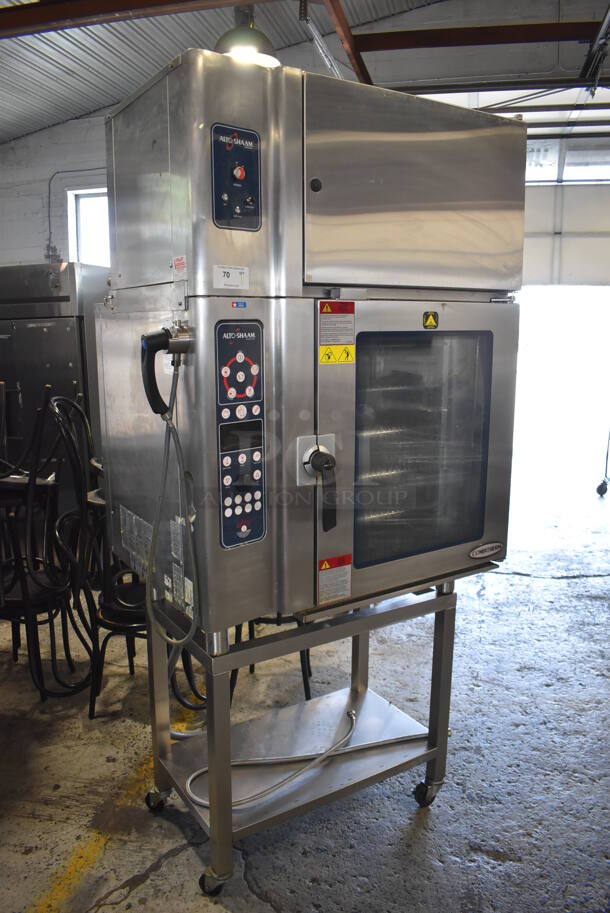 2013 Alto Shaam 10.10 ESVH Stainless Steel Commercial Electric Powered Combi Convection Oven w/ Ventless Hood and Equipment Stand on Commercial Casters. 208-240 Volts, 3 Phase. - Image 2 of 11