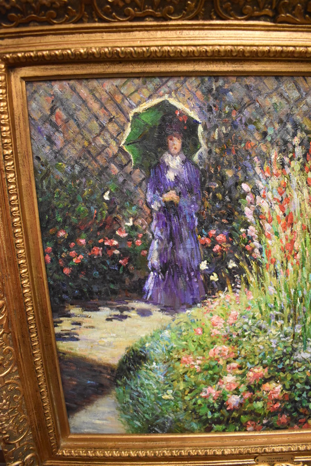 Framed Canvas Painting Reproduction of Gladioli by Claude Monet From Art Dealer Ed Mero! - Image 7 of 8