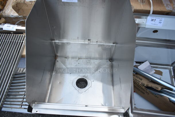 BRAND NEW SCRATCH AND DENT! Regency 600SMFSS21LR 16-Gauge 304 Stainless Steel Floor Mounted Mop Sink with Left and Right Side Splash Guards - 22" x 21 3/8" x 10" Bowl.  - Image 3 of 4