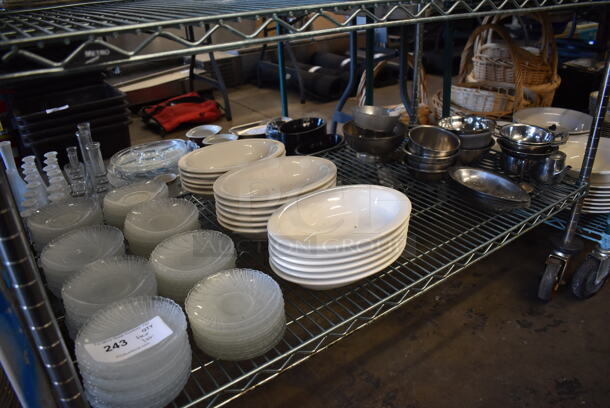 ALL ONE MONEY! Tier Lot of Various Items Including Glass Saucers, Ceramic Plates and Metal Dishes - Image 3 of 10