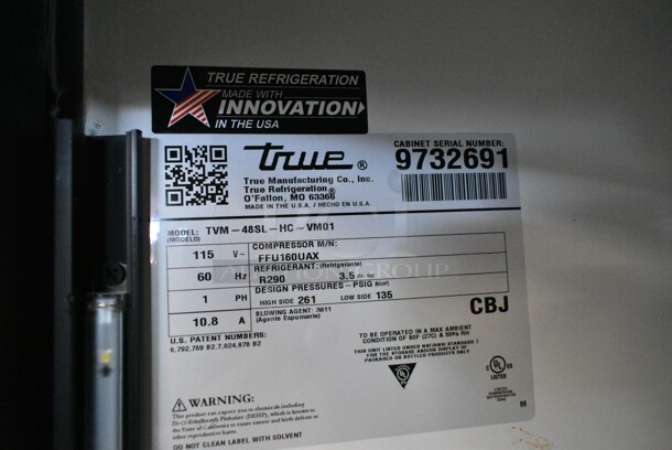 2019 True TVM-48SL-HC Metal Commercial 2 Door Reach In Cooler Merchandiser w/ Racks. 115 Volts, 1 Phase. Tested and Working! - Image 5 of 5