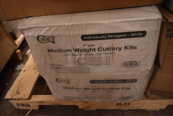 PALLET LOT of 27 BRAND NEW Boxes Including 3 Box Lancaster Table 164TCOLROD25 Lancaster Table & Seating 25 3/16" Standard Height Table Base Column and Rod, Waterloo 8" Center Faucet, 433NHTBIO EcoChoice 1/6 Standard Size Biodegradable Standard-Duty Plastic T-Shirt Bag - 500/Case, 2 Box Choice Medium Weight Cutlery Kits, 127PL2 Choice PET Plastic Lid for 1.5 to 2.5 oz. Souffle Cup / Portion Cup - 2500/Case, M1017-2X Malt Impact ProMax M1017-2XL White Microporous Zipper Front Long Sleeve Coveralls with Elastic Wrists and Ankles - 2XL, 3511470672 Cooking Performance Group 3511470672 U Type Burner Assembly CBL / CBL Countertop Charbroilers and G / GT Countertop Griddles, 129MCS28B Choice Black Rectangular Heavy Weight Container, 2 Box 130HSBK1M Visions Black Heavy Weight Plastic Teaspoon - Case of 1000, 500CC9 Choice 9 oz. Clear PET Customizable Plastic Squat Cold Cup - 1000/Case, 750DI1145SD 10" x 14" x 5" 18 Gauge Stainless Steel One Compartment Drop-In Sink. 27 Times Your Bid! - Image 5 of 12