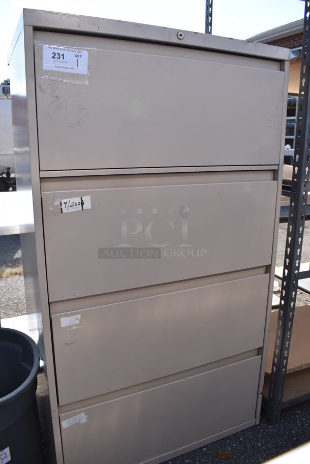 Tan Metal 4 Drawer Filing Cabinet. 30x18x52.5 - Image 2 of 9