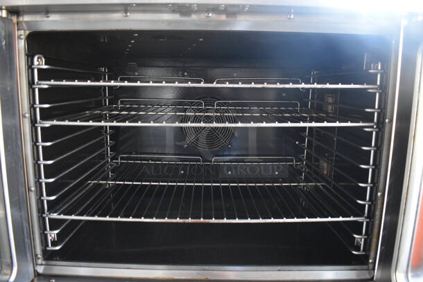 Sierra Stainless Steel Commercial Natural Gas Powered Full Size Convection Oven w/ View Through Doors, Metal Oven Racks and Thermostatic Controls on Metal Legs w/ Commercial Casters. 38x33x58.5 - Image 6 of 10