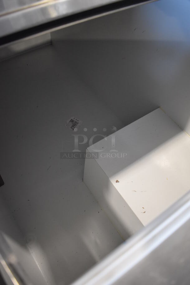 Metal Commercial Chest Freezer w/ 2 Center Hinge Lids on Commercial Casters. 54x31x38. Tested and Powers On But Does Not Get Cold - Image 5 of 7