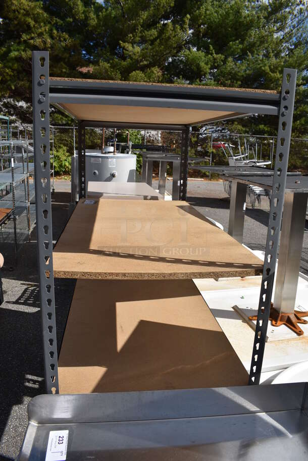 Metal and Wood Pattern 5 Tier Shelving Unit. BUYER MUST DISMANTLE. PCI CANNOT DISMANTLE FOR SHIPPING. PLEASE CONSIDER FREIGHT CHARGES. 48x25x72 - Image 6 of 6