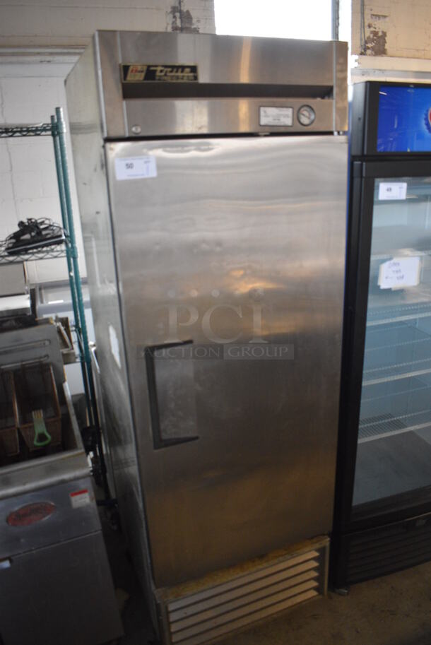 True Model T-23F Stainless Steel Commercial Single Door Reach In Freezer w/ Poly Coated Racks on Commercial Casters. 115 Volts, 1 Phase. 27x30x83. Tested and Powers On But Temps at 31 Degrees - Image 2 of 5